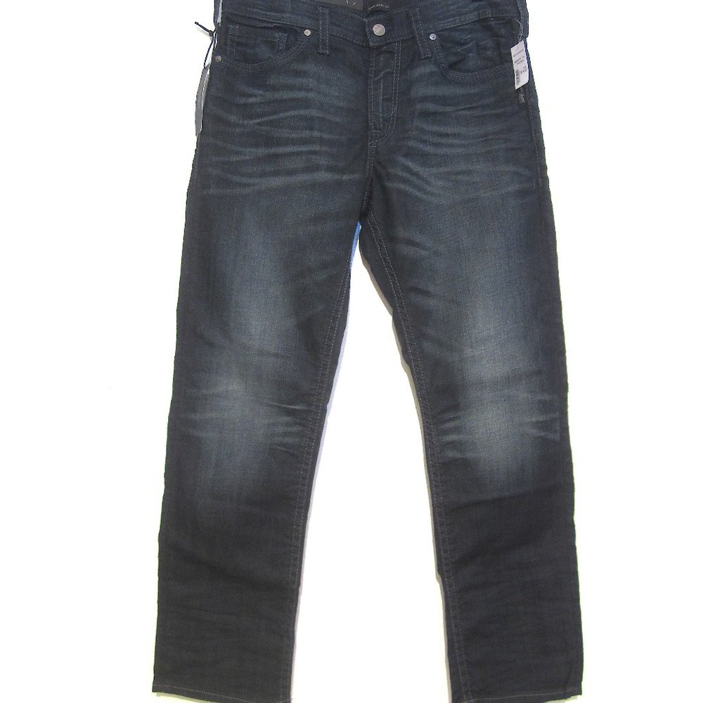 Silver Jeans Co. W36xL32, Men's Eddie Relaxed Fit Tapered Leg, New, color Indigo